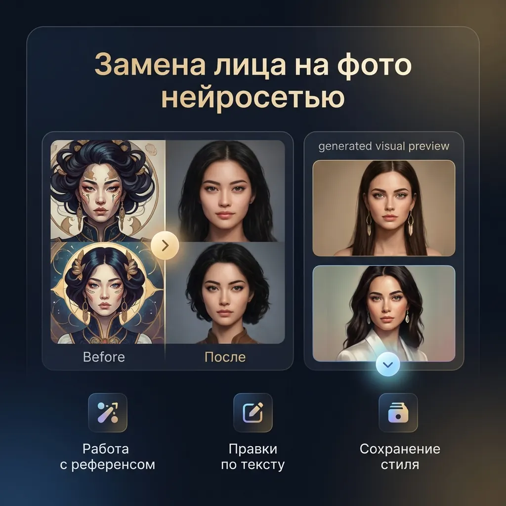 Замена лица на фото нейросетью