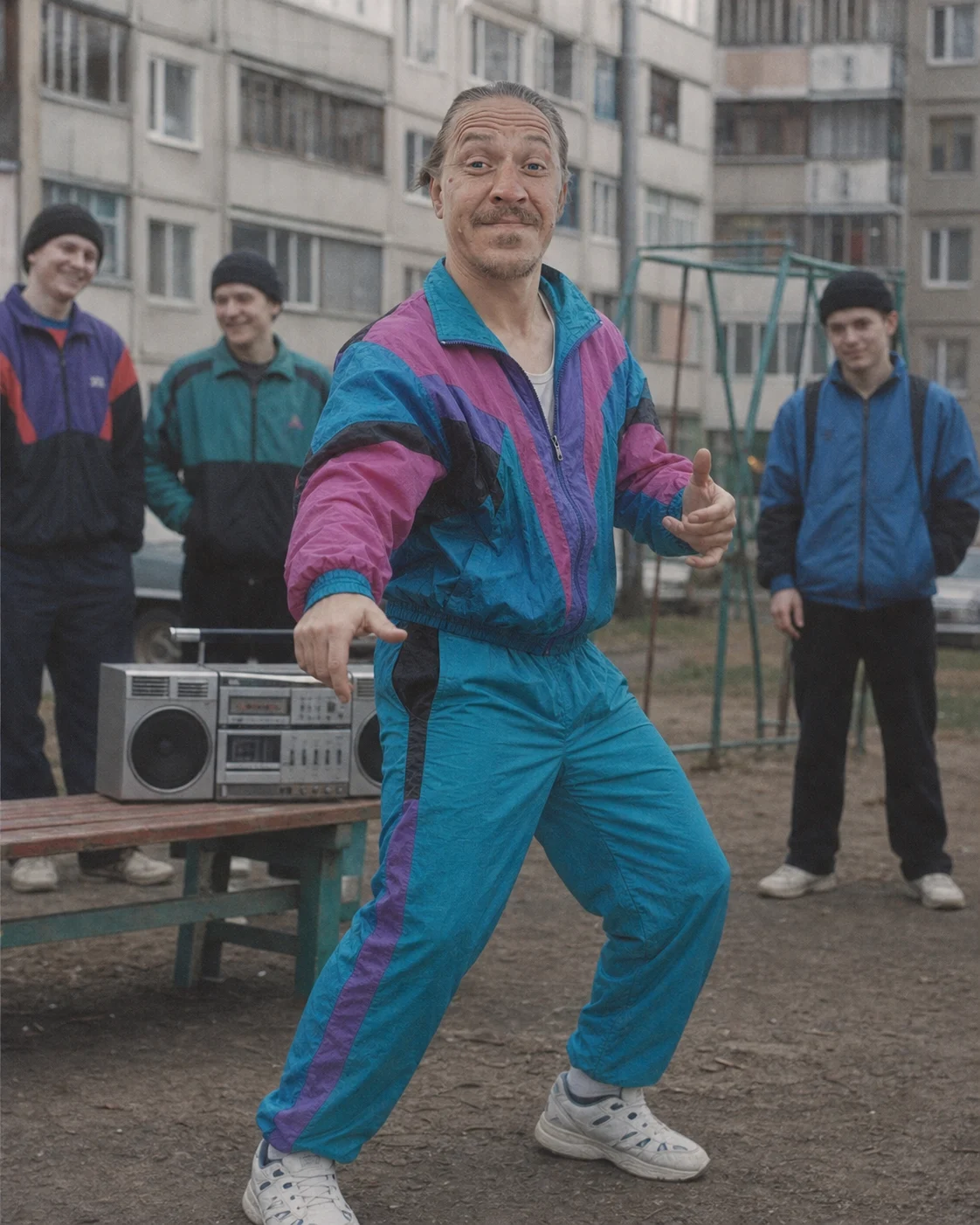 Промпт для смешного фото нейросетью: VHS клип девяностых: пример результата