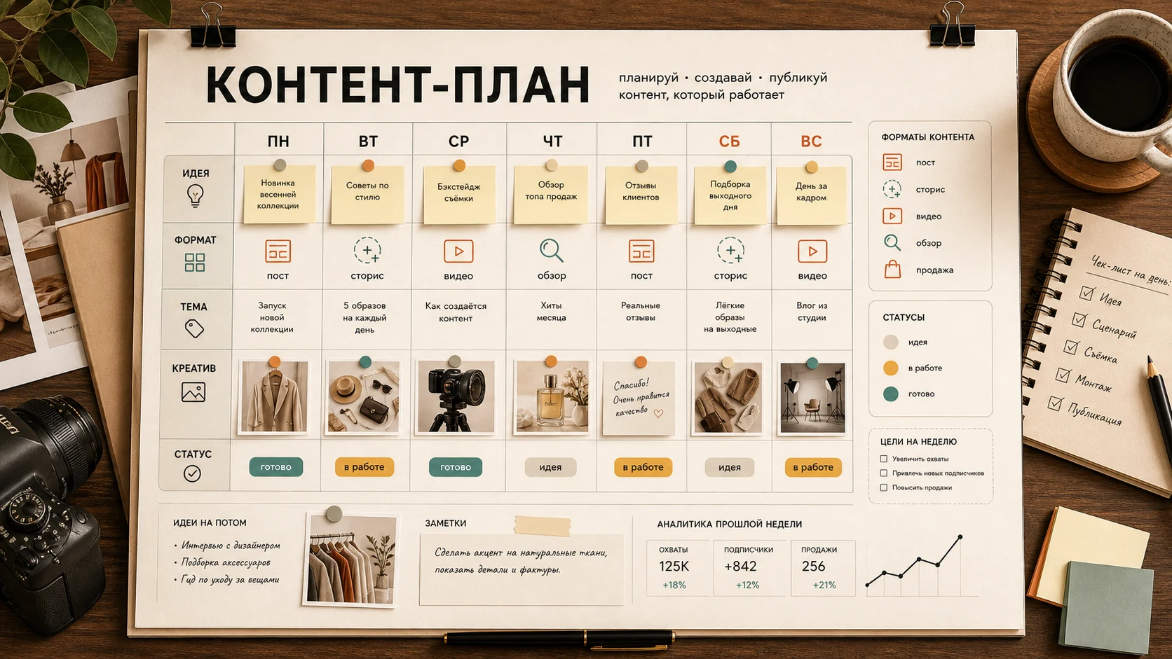 Промпт «Контент-план»: пример результата