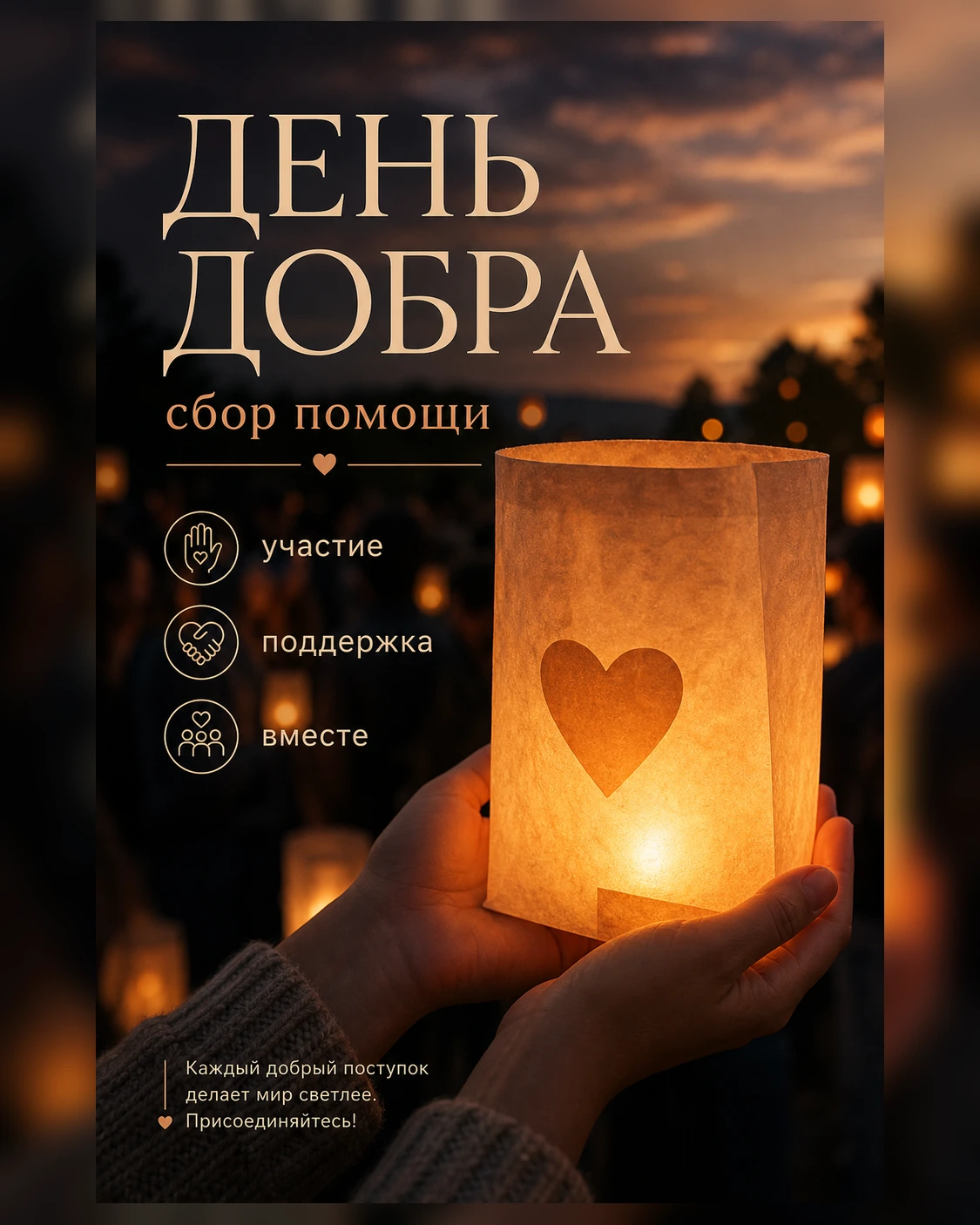 Промпт «Благотворительный постер»: пример результата