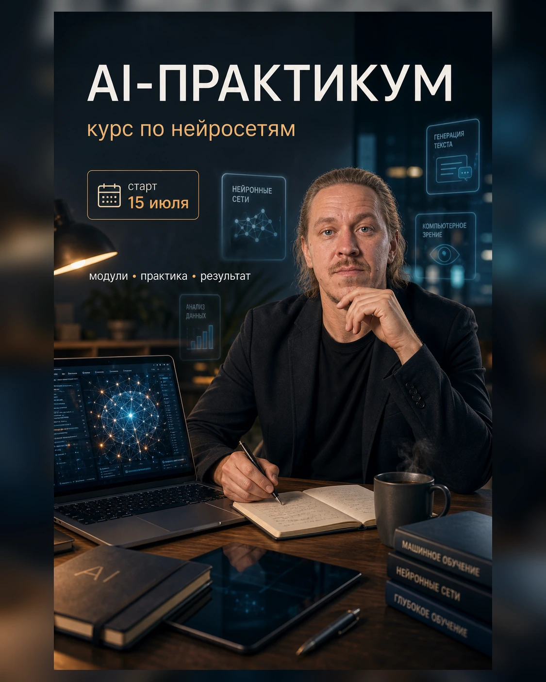 Промпт «Постер курса AI»: пример результата