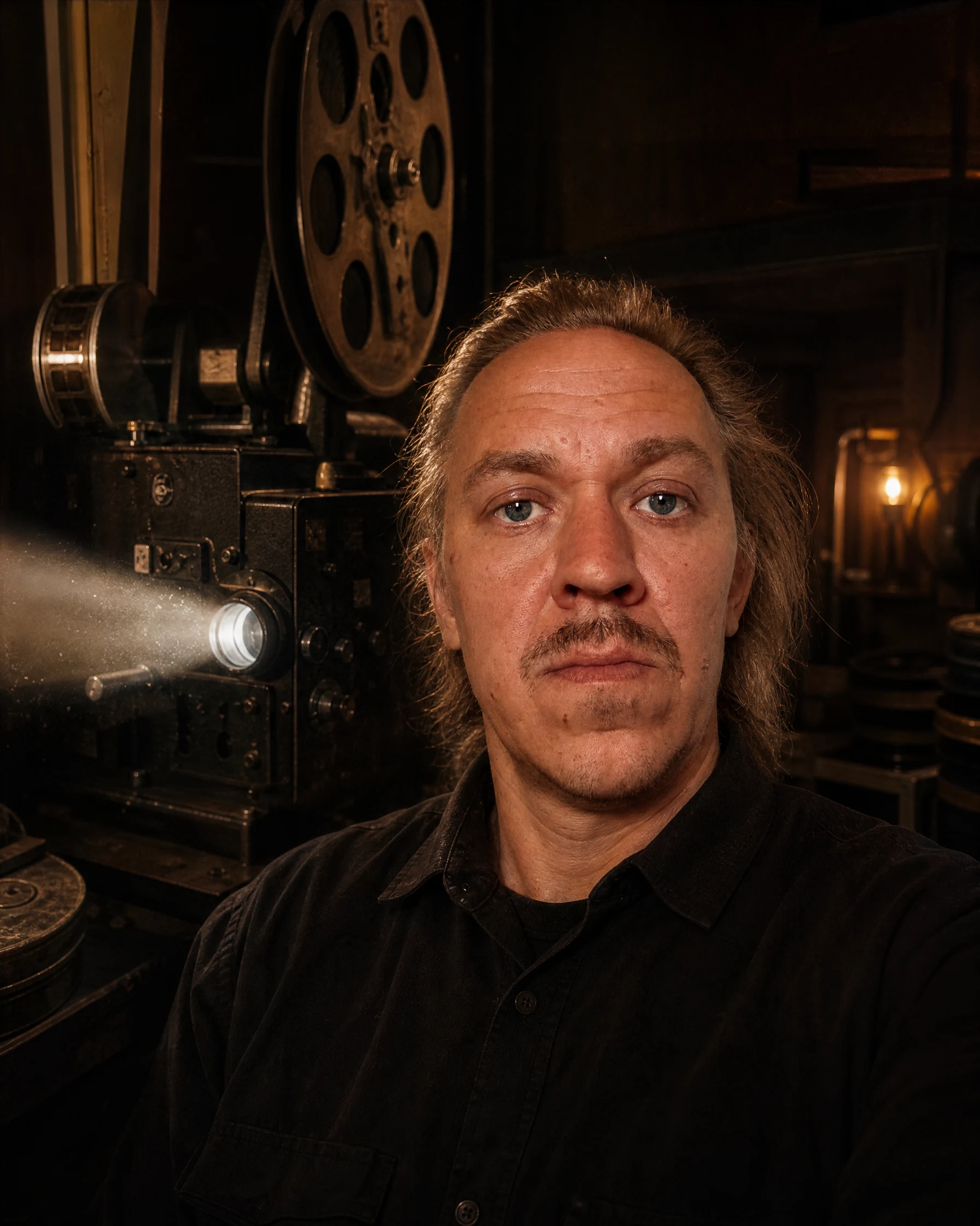 Промпт для профессионального портрета нейросетью: Киномеханик: пример результата