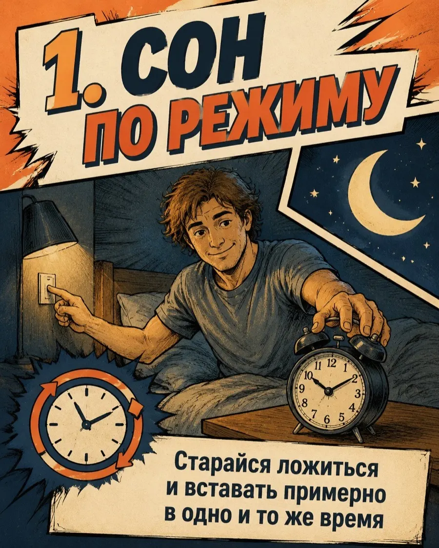 Слайд карусели про сон по режиму
